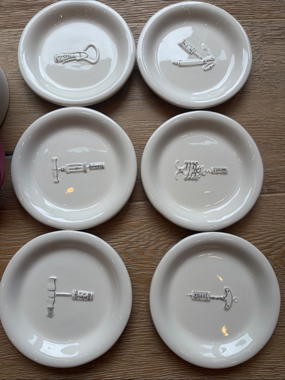 Williams Sonoma Cream Ceramic Appetizer  Plates- Set of 6